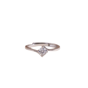 Nhẫn bạc nữ đính đá JiMoissanite bạc xi bạch kim 4.5