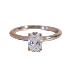 Nhẫn nữ bạc xi bạch kim đá Moissanite LAVESTA KC146