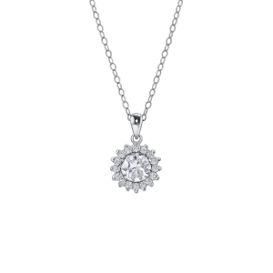 Dây Chuyền Bạc Nữ Moissanite– Sunflare Blossom Rực Rỡ